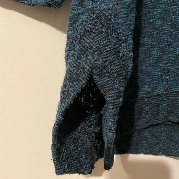 Habitat Blue Cotton Blend Knit Sweater Round Neckline Split Hem Size Small - Picture 2 of 9